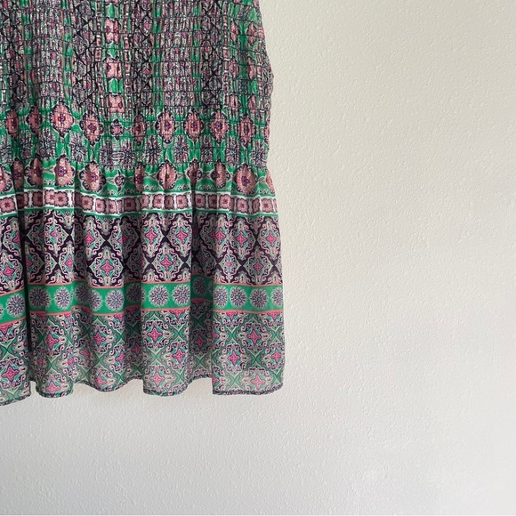 Rose and Olive Purple and Green Flowy Tank - Picture 6 of 6